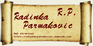 Radinka Parmaković vizit kartica